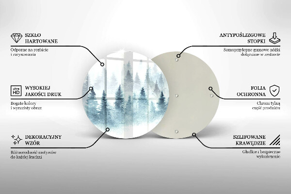 Protection plaque induction Forêt d'hiver peinte