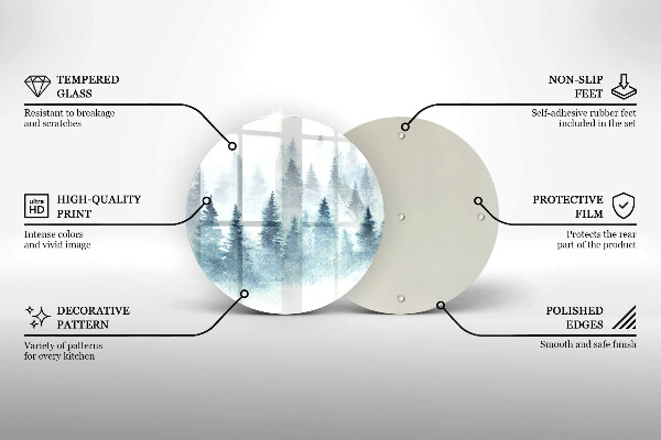 Protection plaque induction Forêt d'hiver peinte