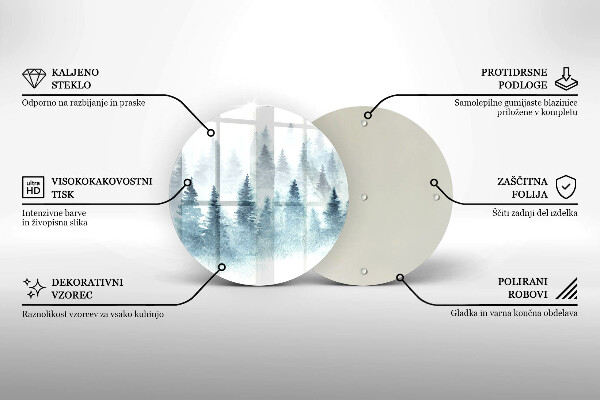 Protection plaque induction Forêt d'hiver peinte