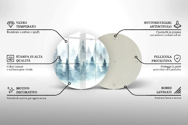 Protection plaque induction Forêt d'hiver peinte