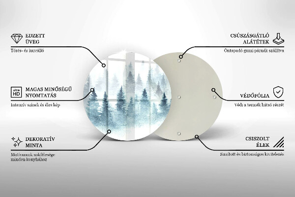 Protection plaque induction Forêt d'hiver peinte