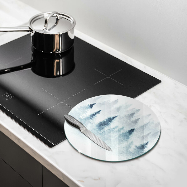 Protection plaque induction Forêt d'hiver peinte