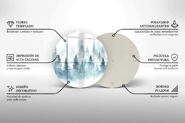 Protection plaque induction Forêt d'hiver peinte