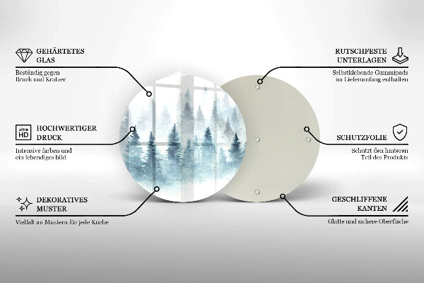 Protection plaque induction Forêt d'hiver peinte