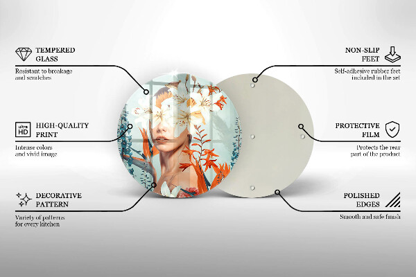 Protection plaque induction Femme en fleurs