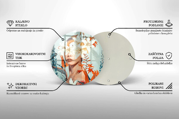 Protection plaque induction Femme en fleurs