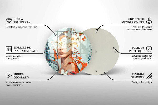 Protection plaque induction Femme en fleurs