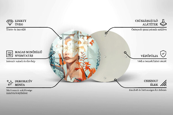 Protection plaque induction Femme en fleurs