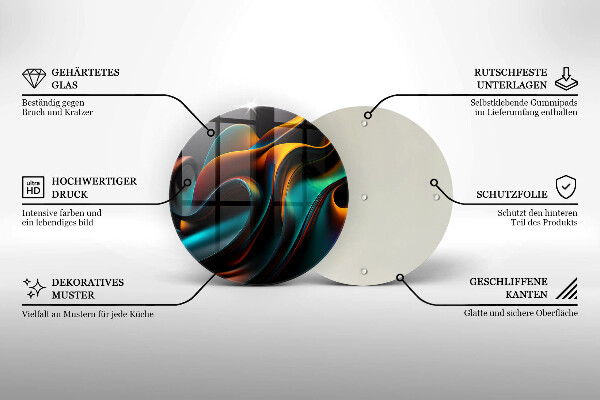 Protection plaque induction Abstraction colorée