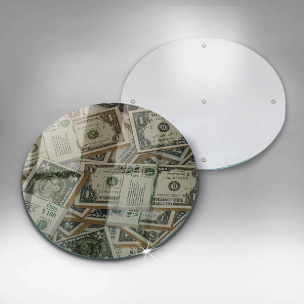 Planche à découper en verre Argent dollars