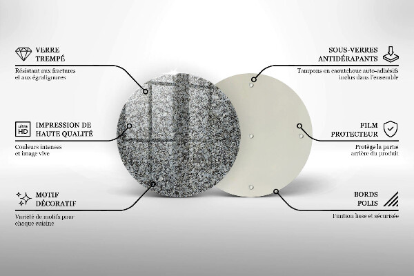 Protection plaque induction Texture de pierre