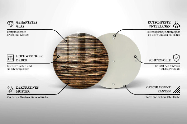 Protection plaque induction Texture du bois