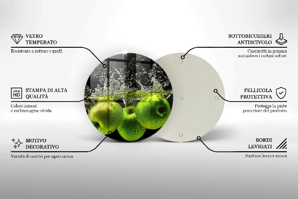 Protection plaque induction Pommes vertes et eau