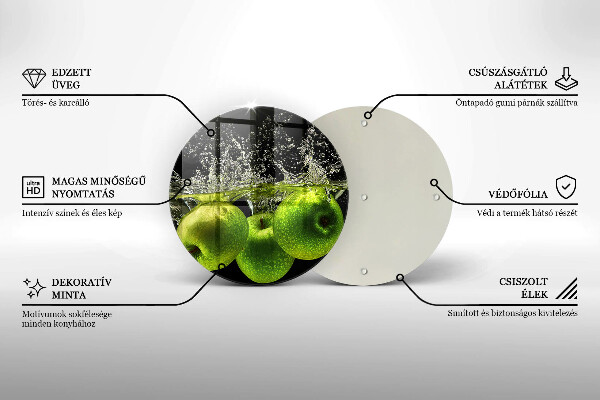 Protection plaque induction Pommes vertes et eau