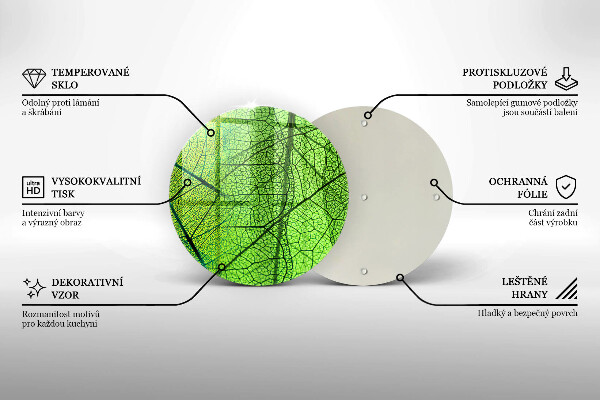 Protection plaque induction Nervures des feuilles naturelles