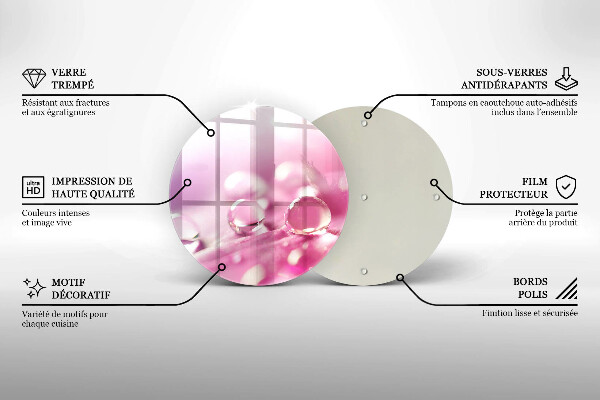 Protection plaque induction Pétales de fleurs de rosée