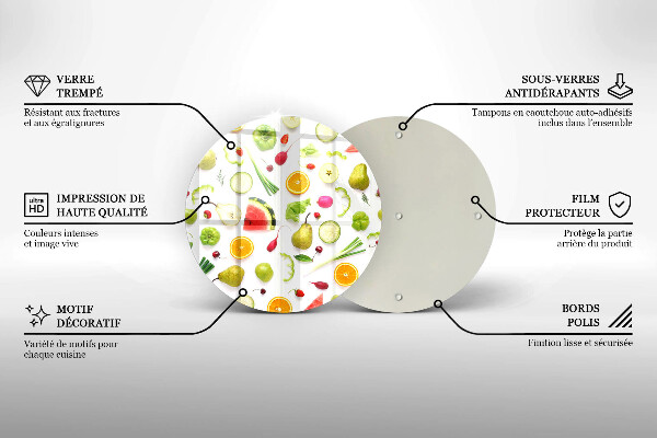 Protection plaque induction Modèle de fruits et légumes
