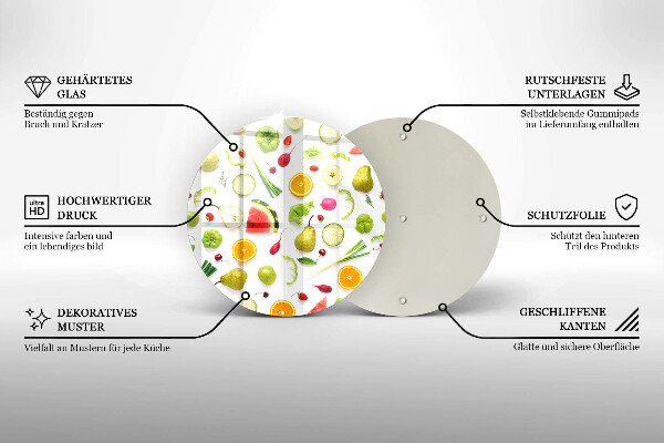 Protection plaque induction Modèle de fruits et légumes