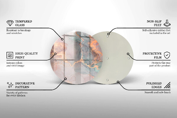 Protection plaque induction Marbre avec de l'or
