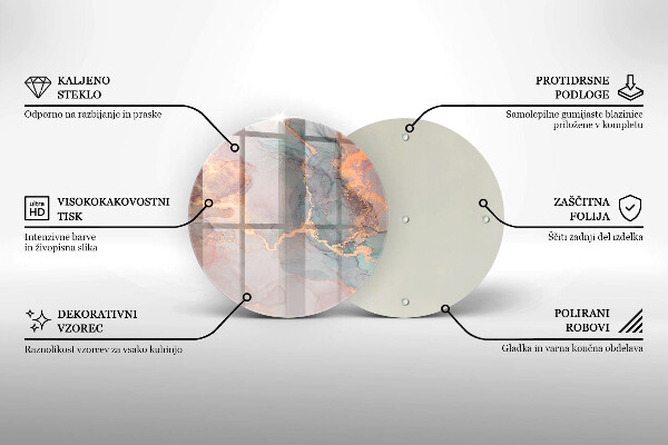 Protection plaque induction Marbre avec de l'or