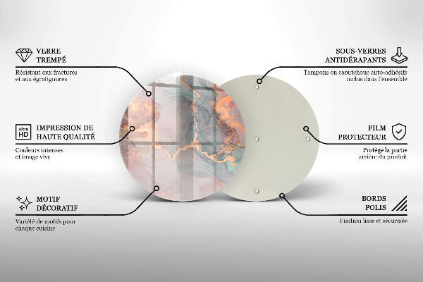 Protection plaque induction Marbre avec de l'or