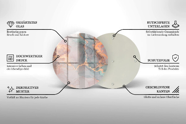 Protection plaque induction Marbre avec de l'or