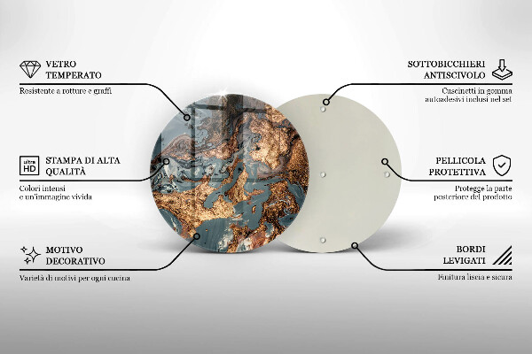 Protection plaque induction Structure rocheuse dorée