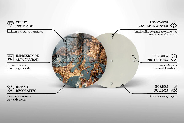 Protection plaque induction Structure rocheuse dorée