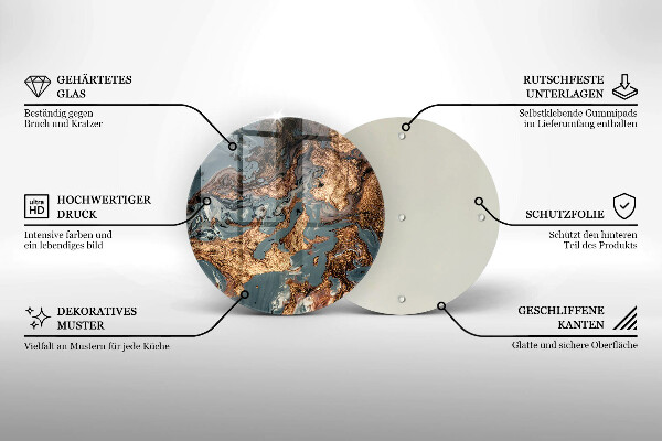 Protection plaque induction Structure rocheuse dorée