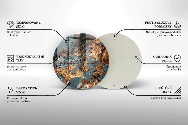 Protection plaque induction Structure rocheuse dorée