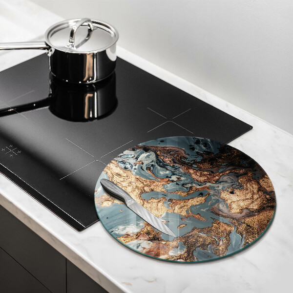 Protection plaque induction Structure rocheuse dorée