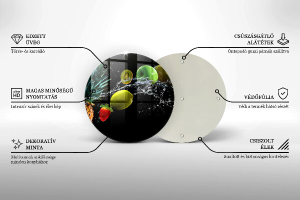 Planche à découper en verre Fruits dans l'eau