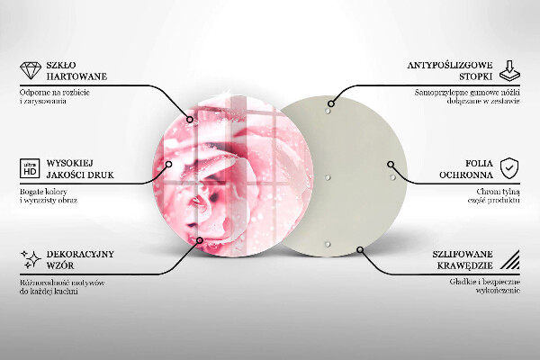 Protection plaque induction Gouttes de rosée et fleur rose