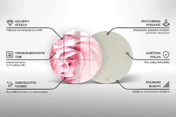 Protection plaque induction Gouttes de rosée et fleur rose