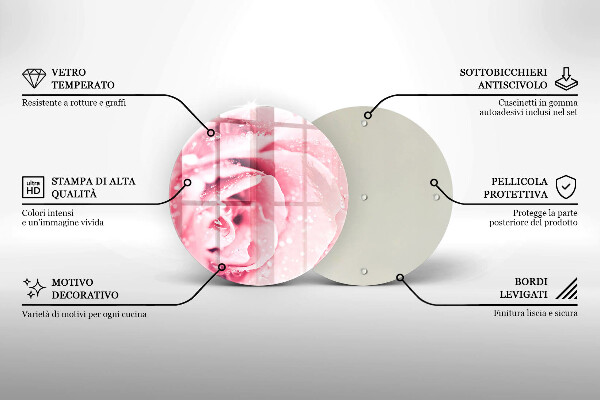 Protection plaque induction Gouttes de rosée et fleur rose