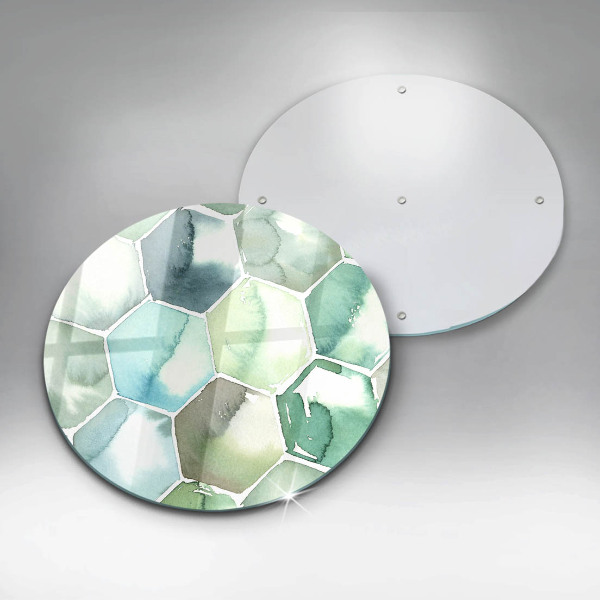 Protection plaque induction Hexagones aquarelle