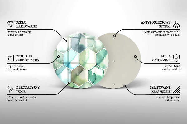 Protection plaque induction Hexagones aquarelle
