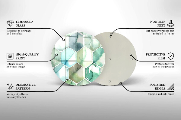 Protection plaque induction Hexagones aquarelle