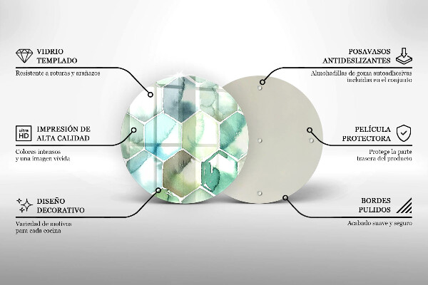 Protection plaque induction Hexagones aquarelle