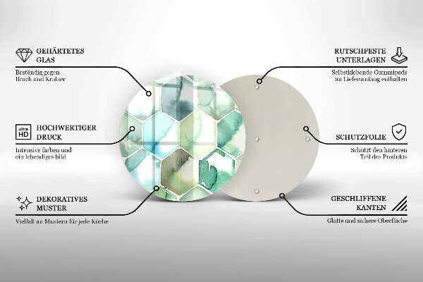 Protection plaque induction Hexagones aquarelle