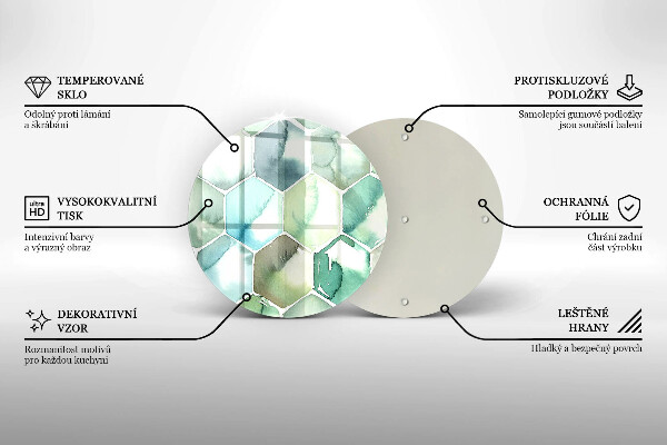 Protection plaque induction Hexagones aquarelle