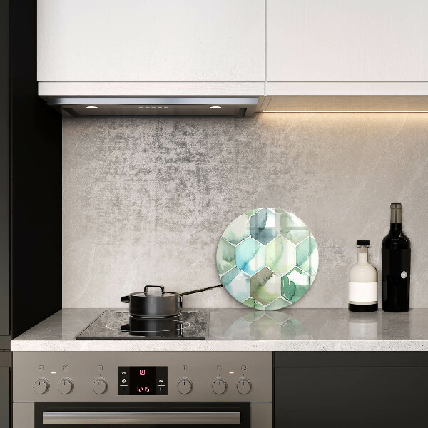 Protection plaque induction Hexagones aquarelle