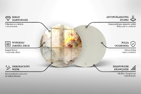 Protection plaque induction Texture de marbre avec de l'or