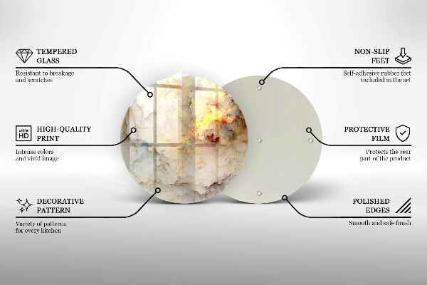 Protection plaque induction Texture de marbre avec de l'or