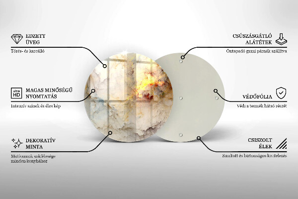 Protection plaque induction Texture de marbre avec de l'or