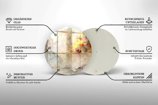 Protection plaque induction Texture de marbre avec de l'or