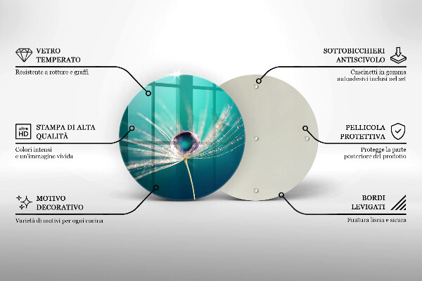 Protection plaque induction Rosée sur un pissenlit