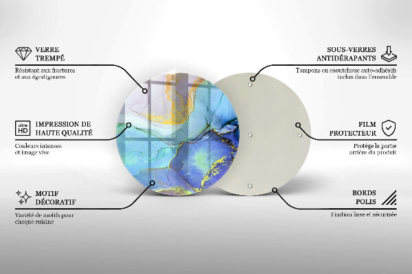 Protection plaque induction Pierre dorée craquelée