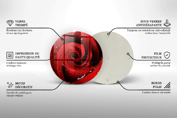 Protection plaque induction Pétales de fleurs de roses