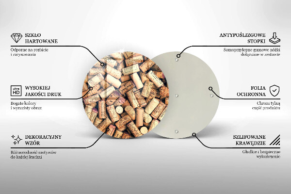 Protection plaque induction Modèle sans couture de bouchons de vin